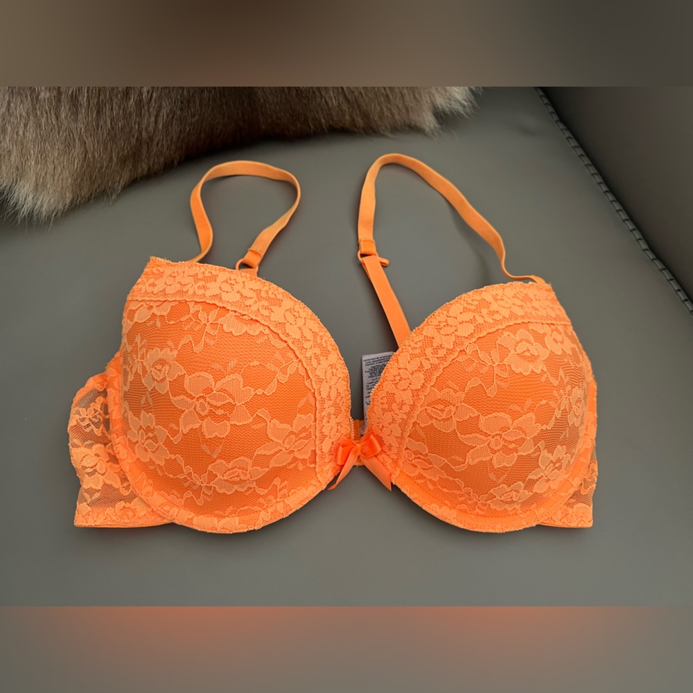 La SENZA Vibrant Orange Lace Bra – Size 32D